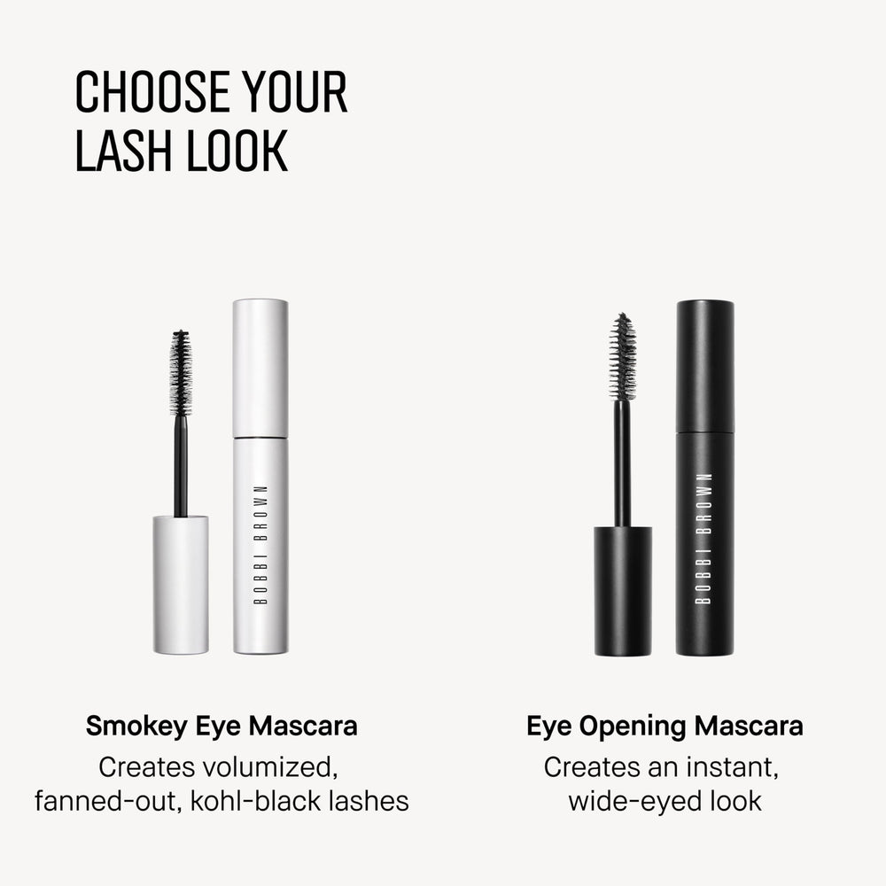Bobbi Brown applying mascara on model demonstrating immediate volume and eye-opening benefit