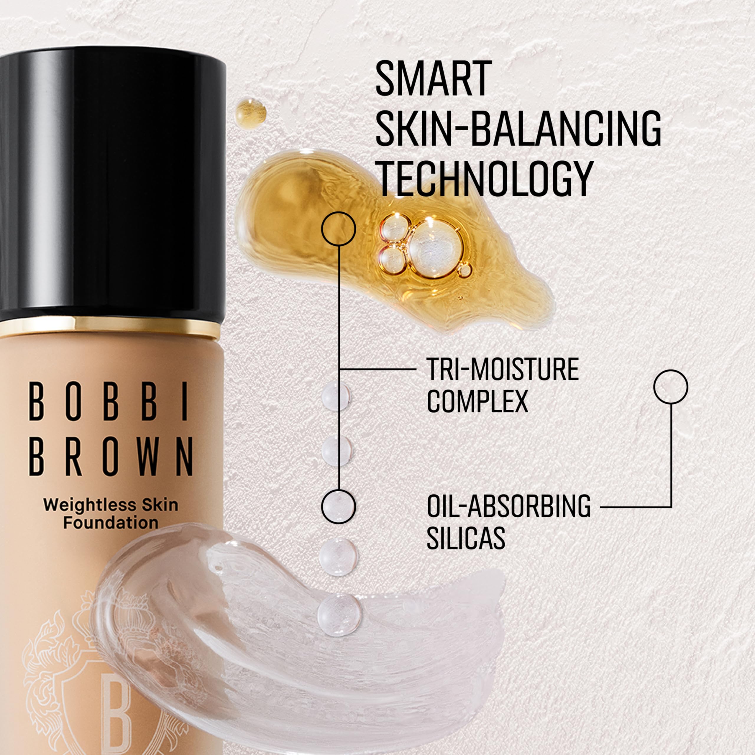 Bobbi Brown bottle next to ruler showing 1 fl oz size for travel-friendly capacity benefit