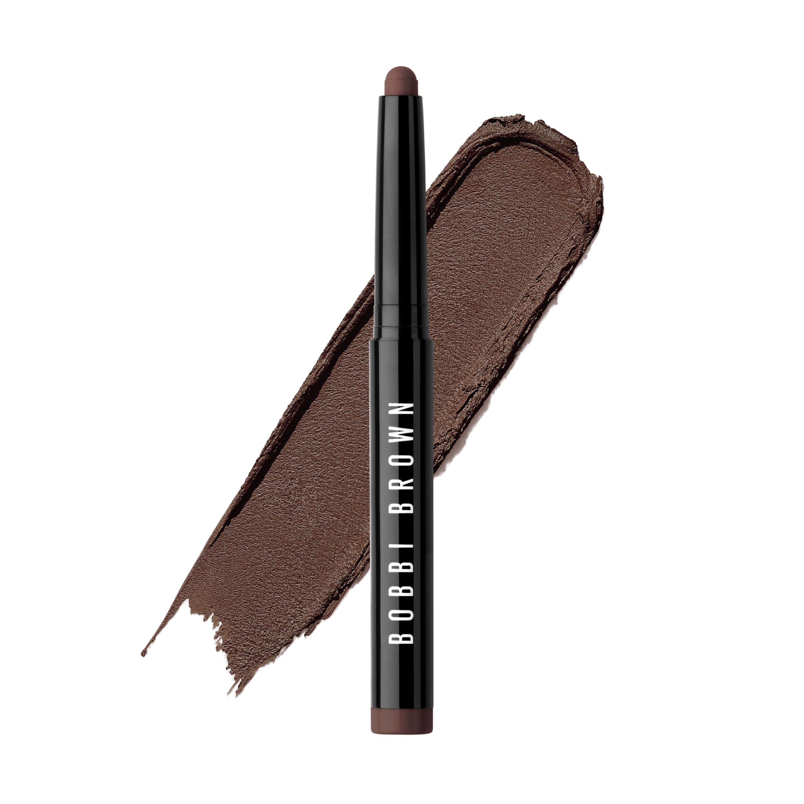 Bobbi Brown stick front view showing slim twist-up design and Bark shade benefit