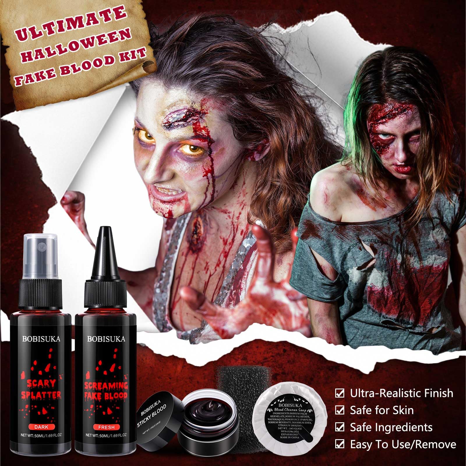 BOBISUKA dark spray action shot creating realistic splatter effects fast