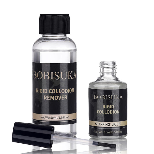 BOBISUKA front packaging of collodion kit showing contents and benefit of all-in-one set