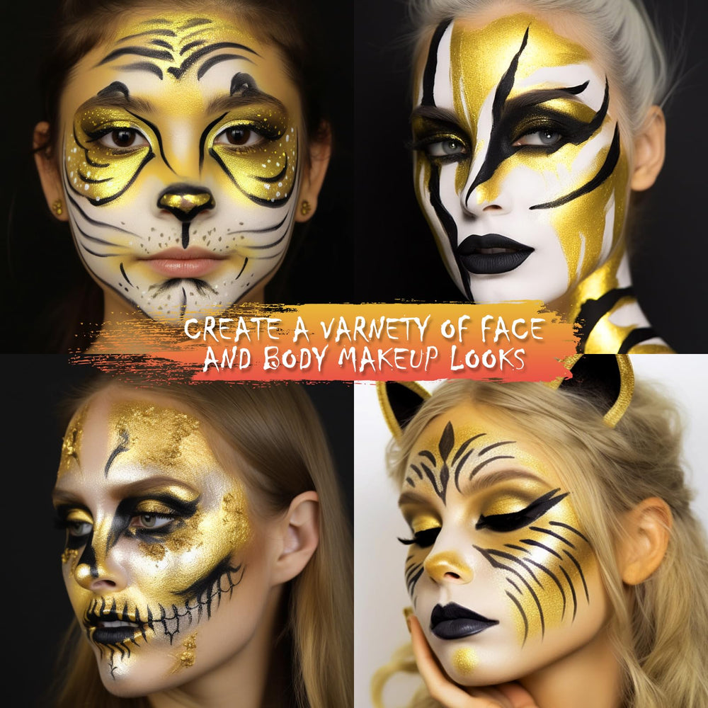 BOBISUKA gold paint swatches on arm demonstrating high pigmentation