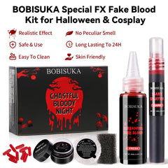BOBISUKA close-up of pouring liquid blood texture for realism