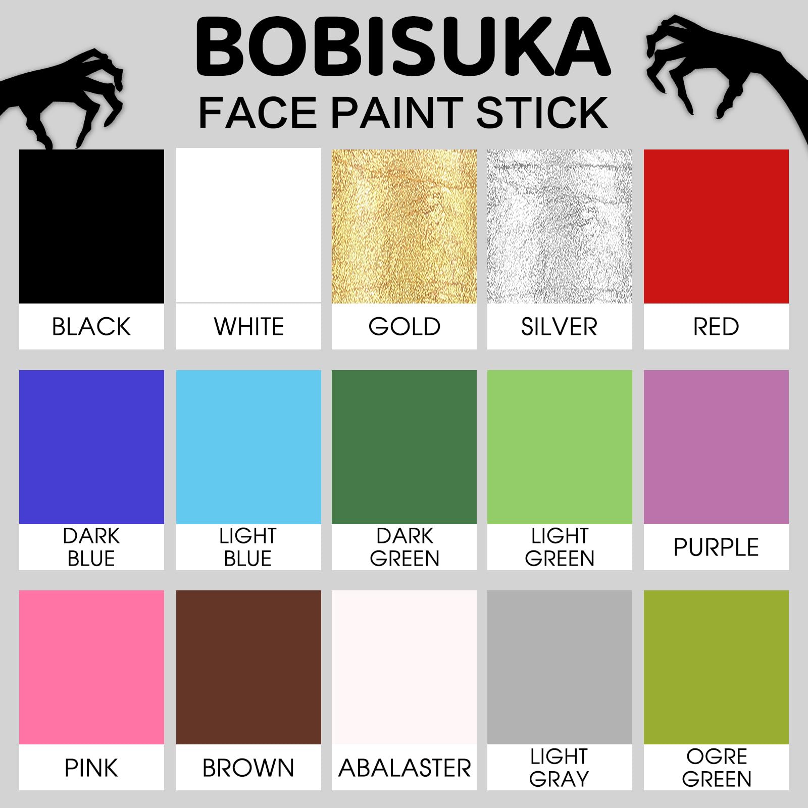 BOBISUKA silver body paint on torso illustrating full-body metallic effect for cosplay