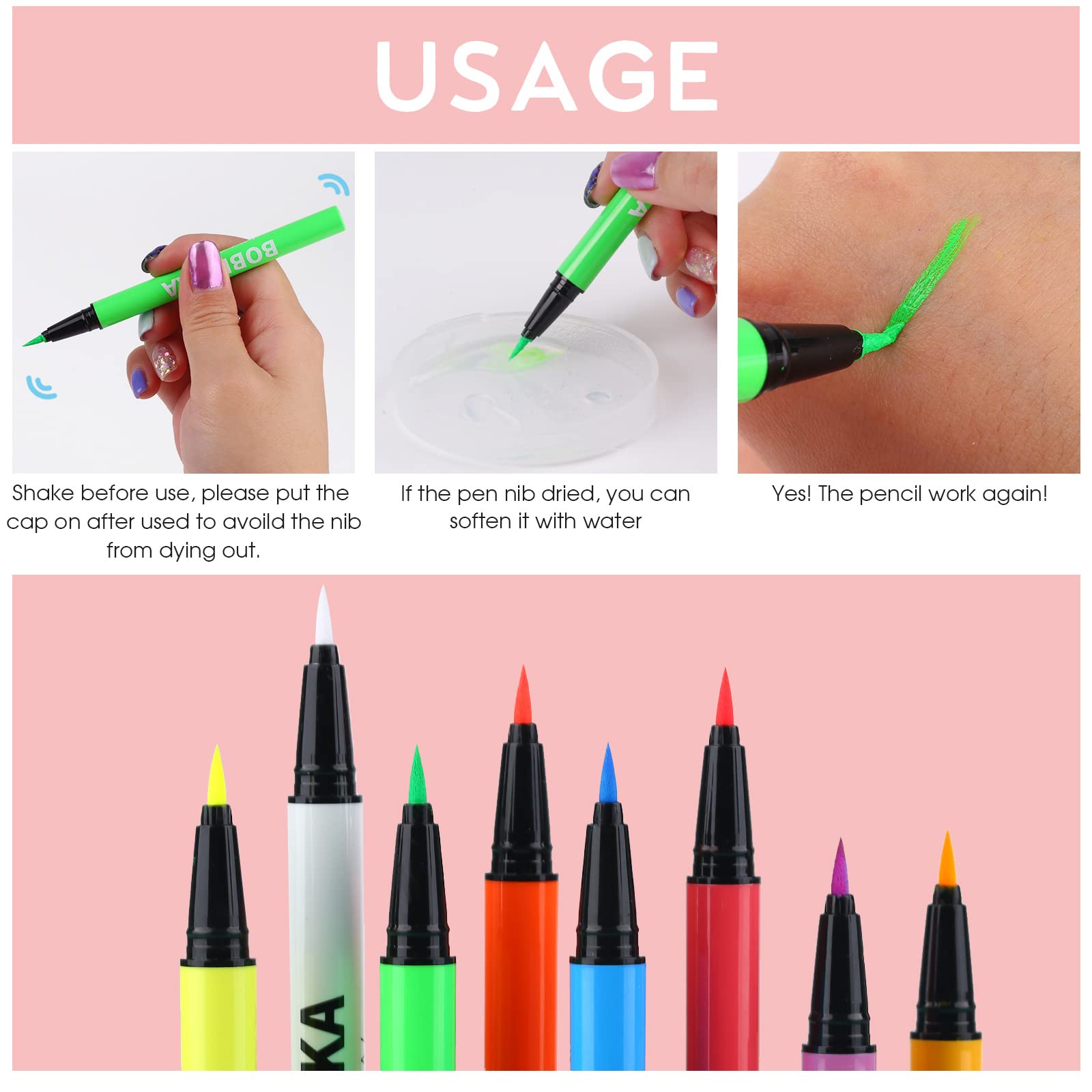 BOBISUKA eyeliner pens next to coin showing compact size