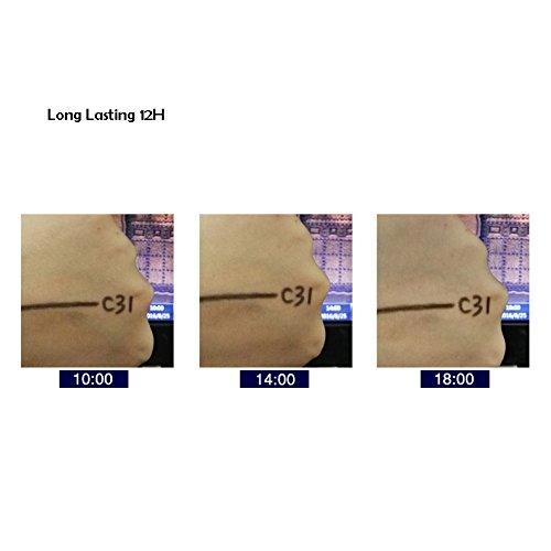 Bodermincer light brown pigment stroke on skin illustrating blendable texture benefit