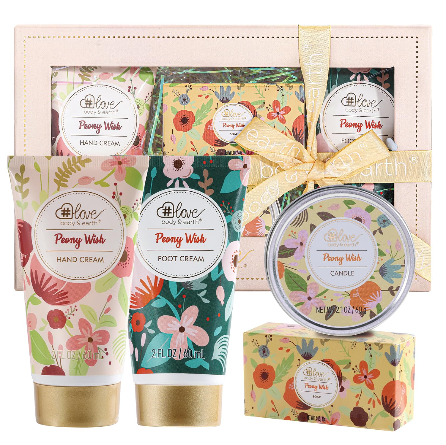 BODY & EARTH # LOVE gift box opened revealing product presentation and ready-to-gift appeal