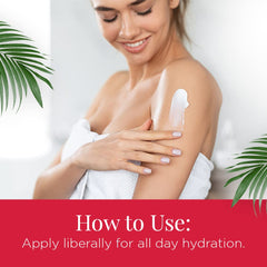 Body Drench bottle beside towel showing daily routine convenience and value