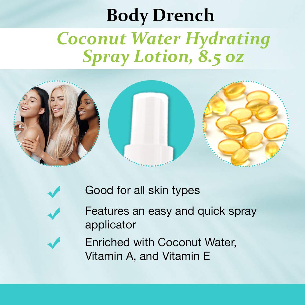 Body Drench spray in use hydrating skin quickly after shower