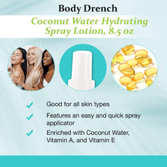 Body Drench spray in use hydrating skin quickly after shower