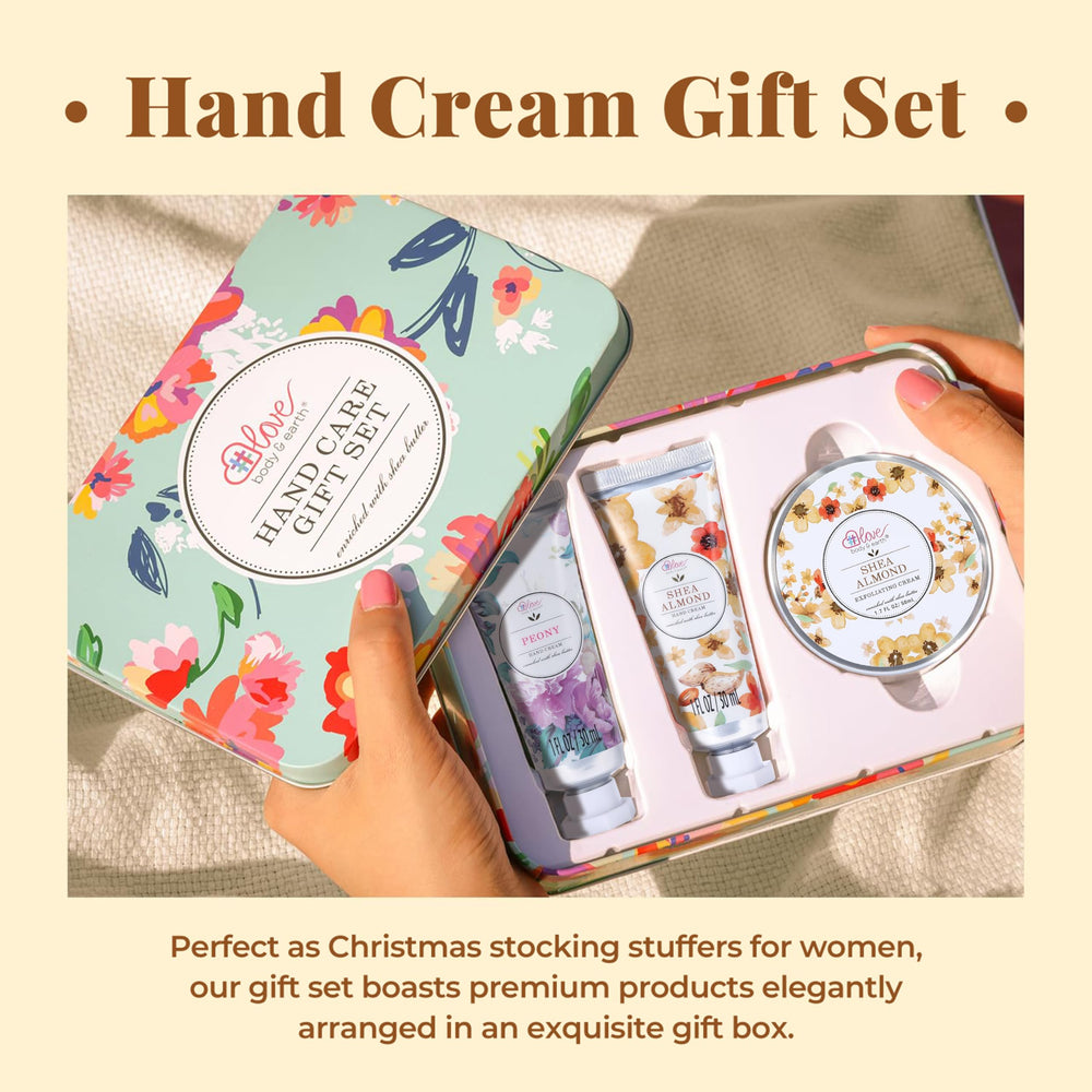 BODY & EARTH # LOVE hand cream applied on hands for instant softening benefit