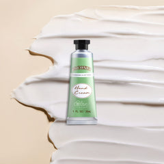 BODY & EARTH # LOVE 1 oz tube next to common items illustrating compact travel-friendly size