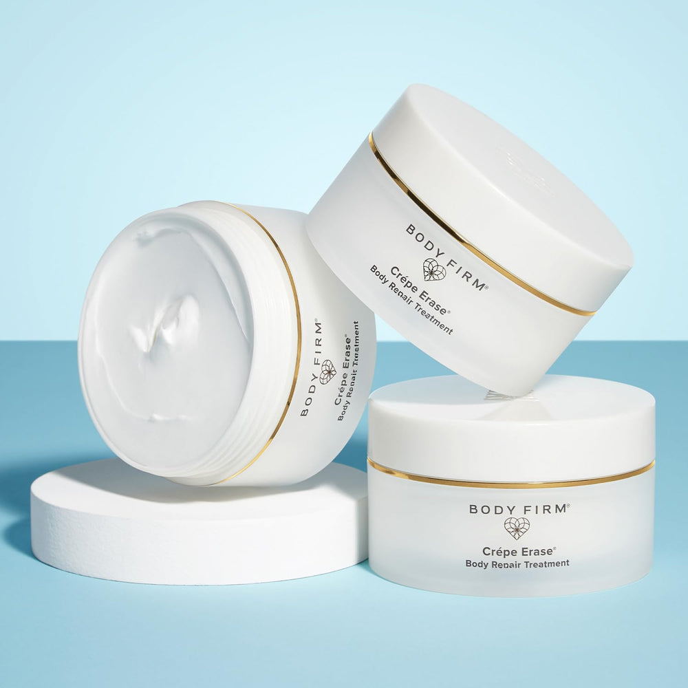 BODY FIRM ingredients flatlay with oils and shea butter highlighting nourishing benefit