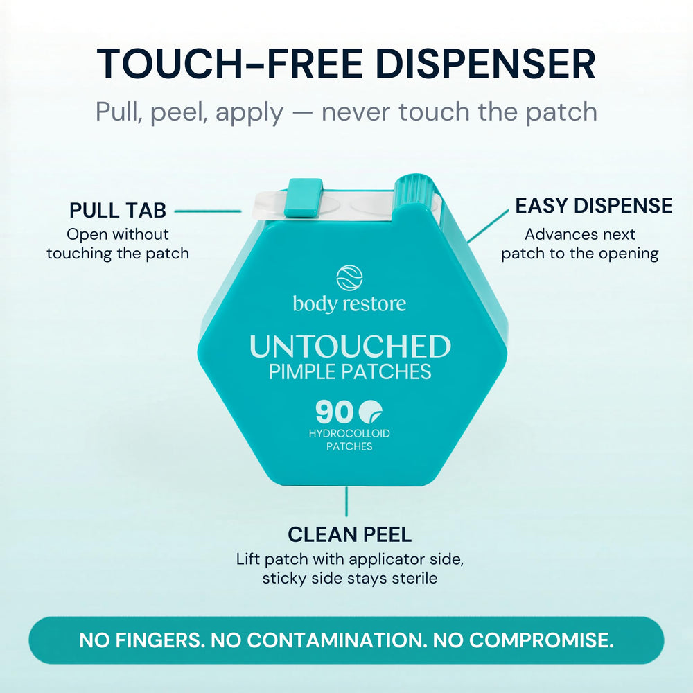 Body Restore patch next to a coin showing compact size and portable convenience