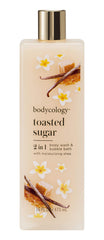 Bodycology toasted sugar front bottle showing label and pump for easy use
