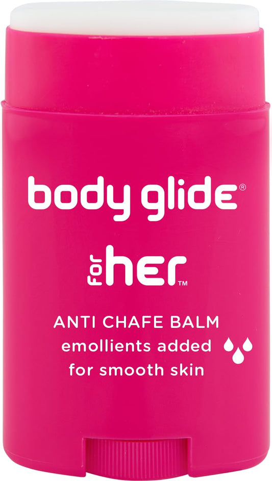 BodyGlide For Her front label showing product name and size, clear protection benefit