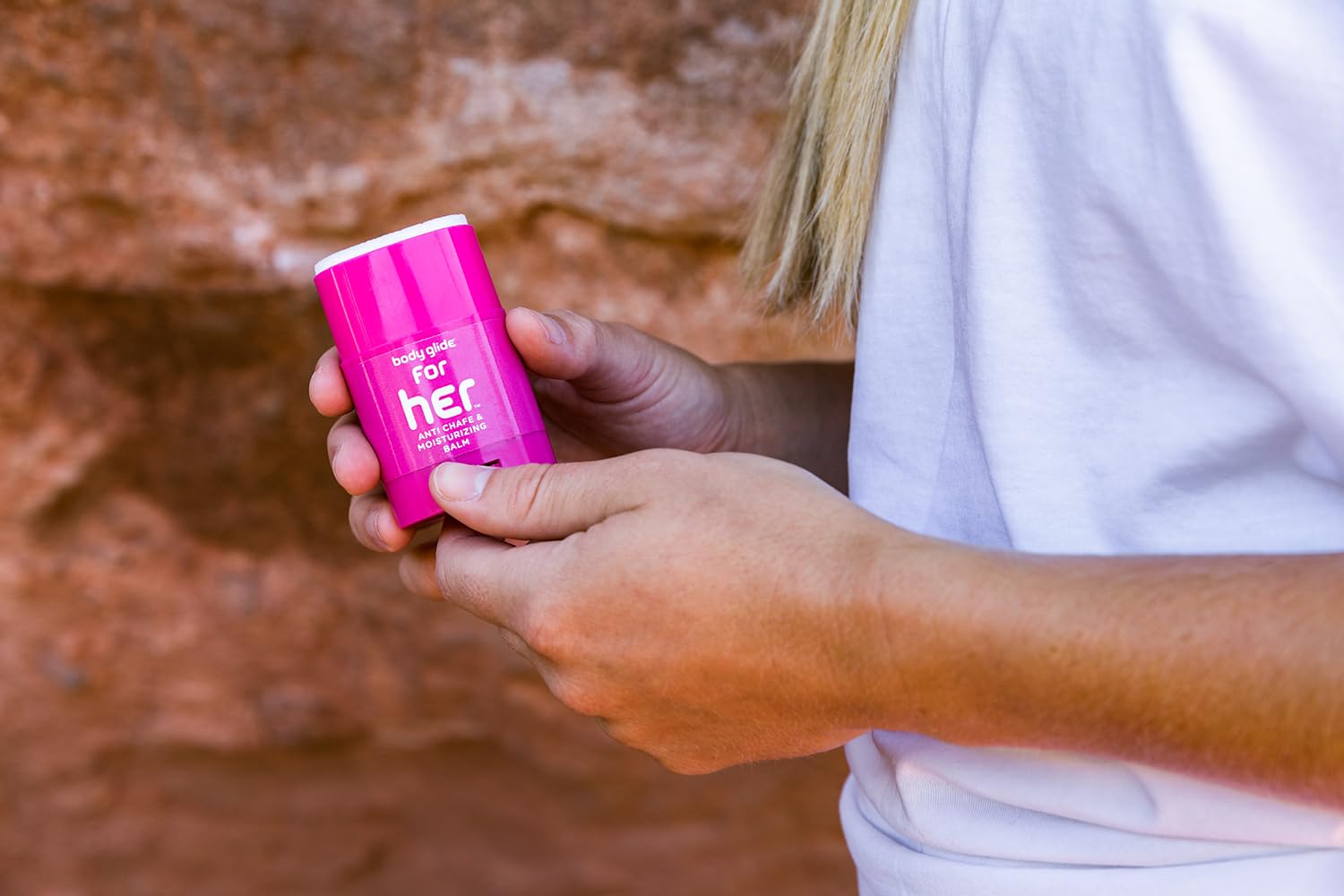 BodyGlide For Her ingredients label highlighting plant-derived and vitamin content
