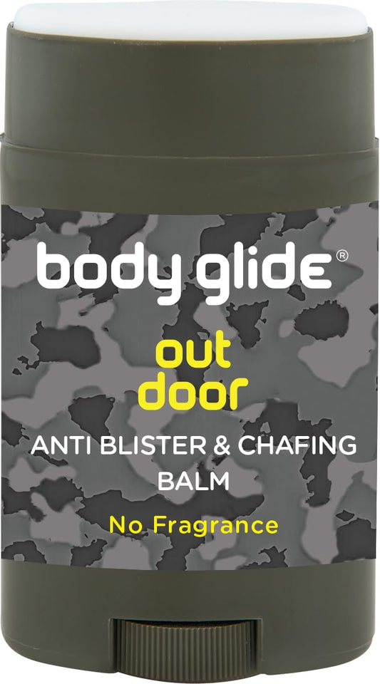 BodyGlide front packaging shown with clear label and compact size benefit