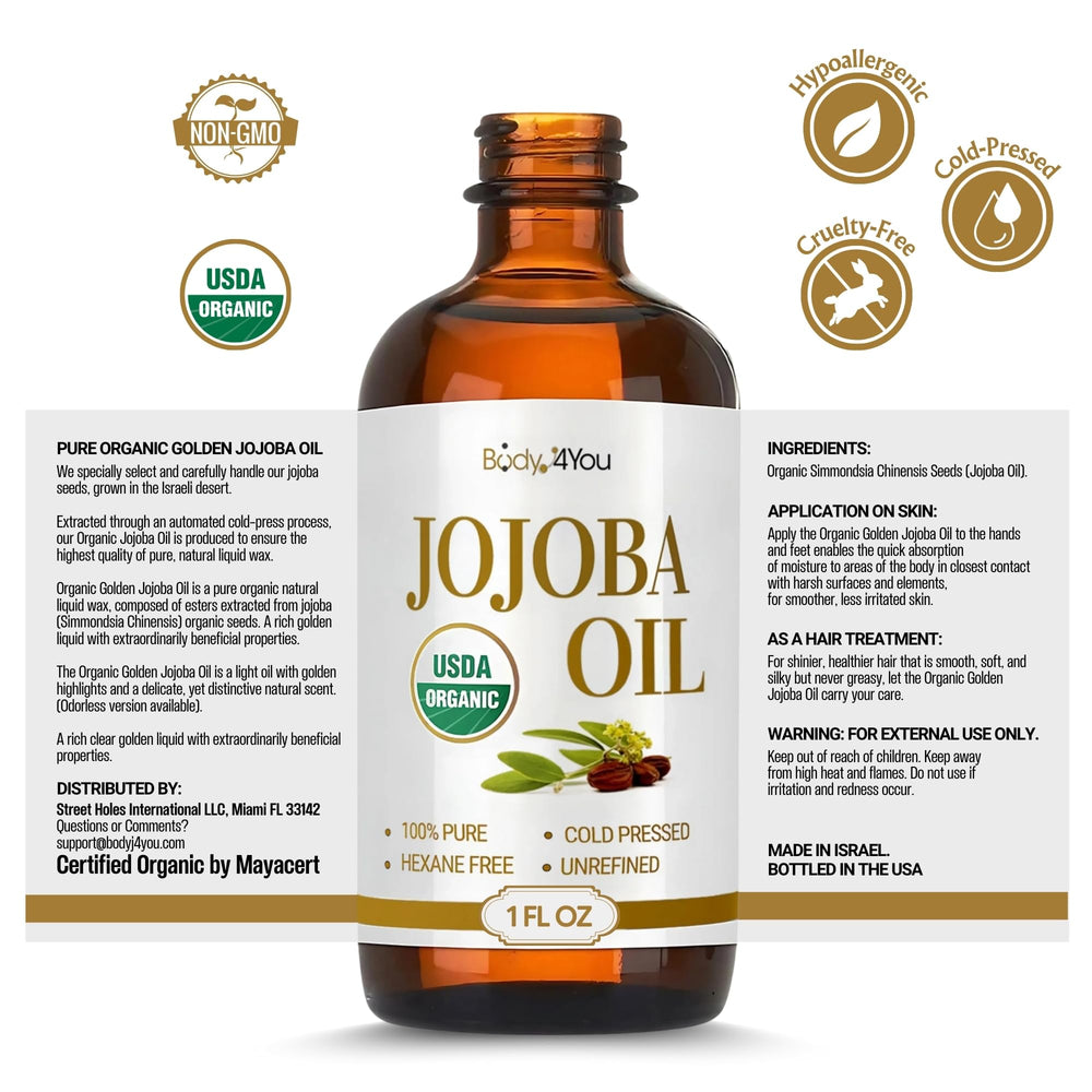 BodyJ4You jojoba oil in a travel toiletry setting convenient for on-the-go care