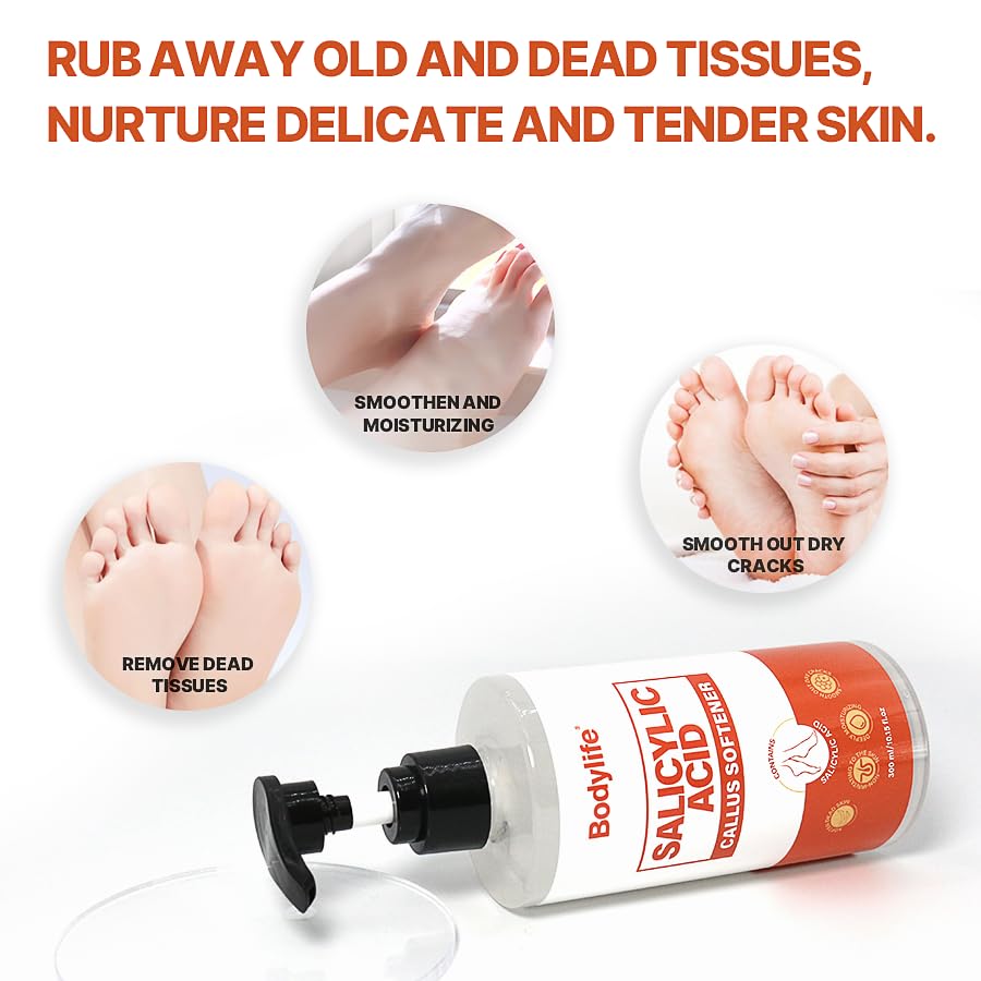 Bodylife application on heel demonstrating targeted callus softening benefit