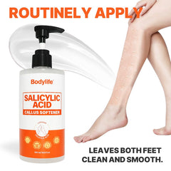 Bodylife before and after feet comparison showing smoother heel benefit