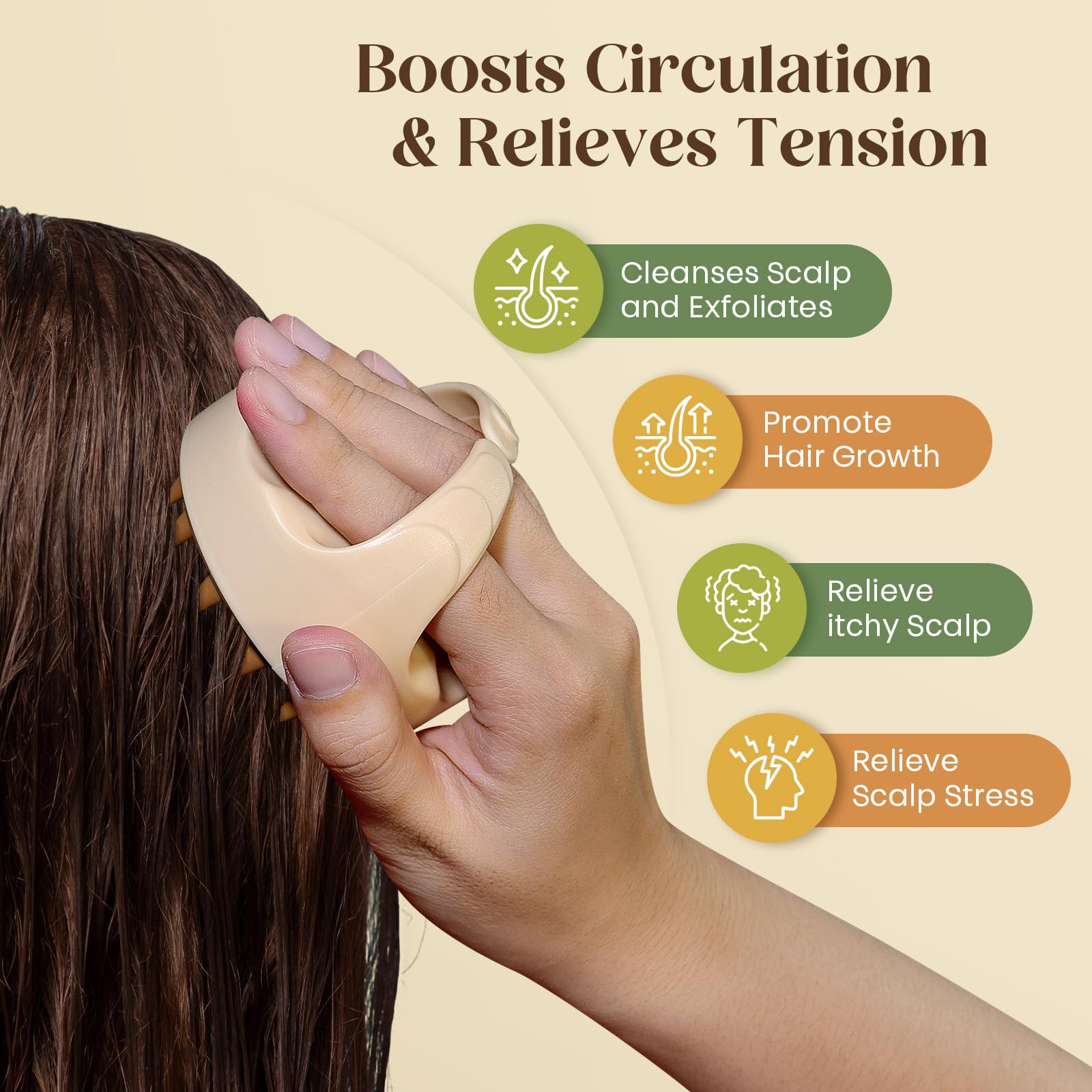 Bofuoos applying oil to scalp for even distribution and hydration