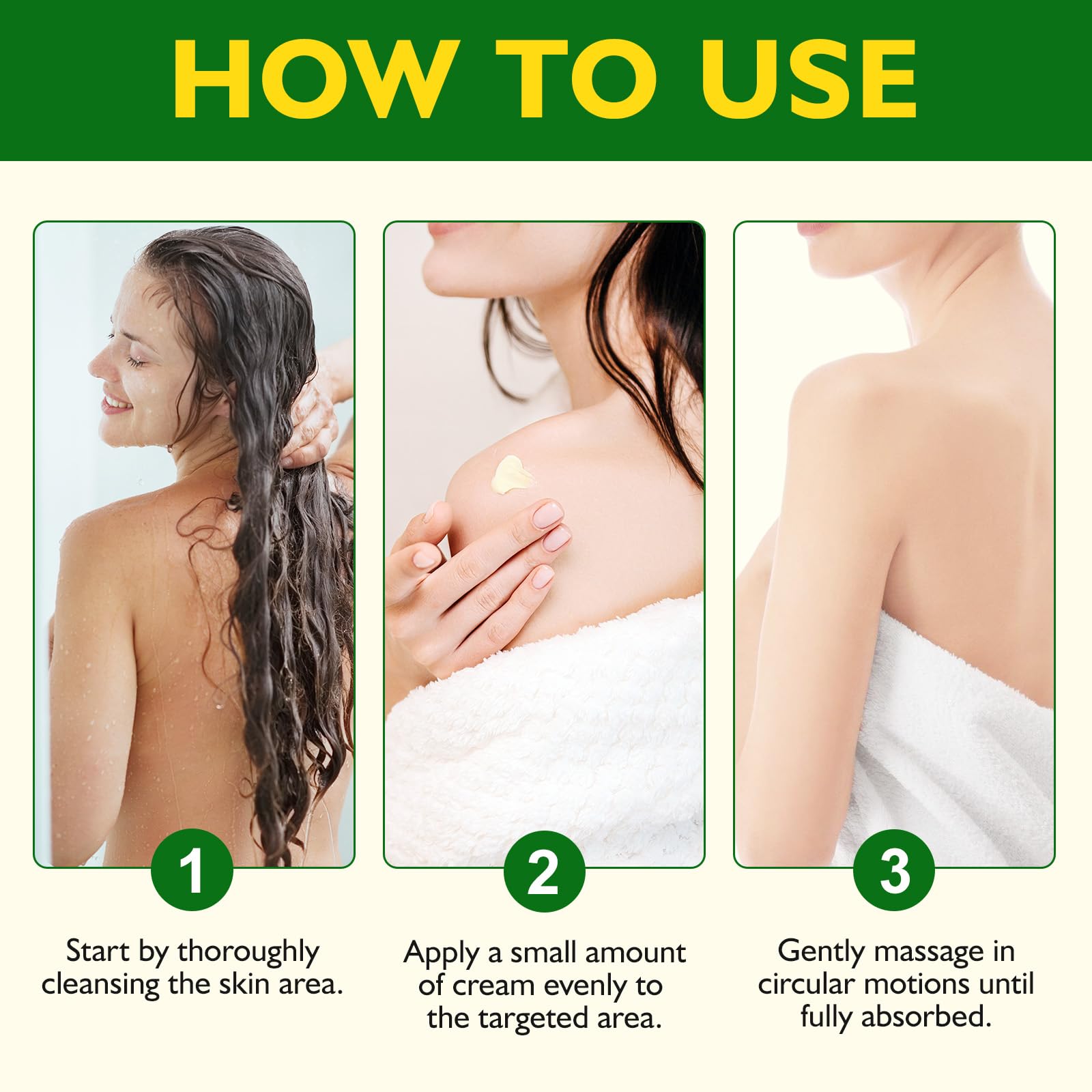 BOIUOITI applying cream to décolletage and hands illustrating multi-area nourishment benefit