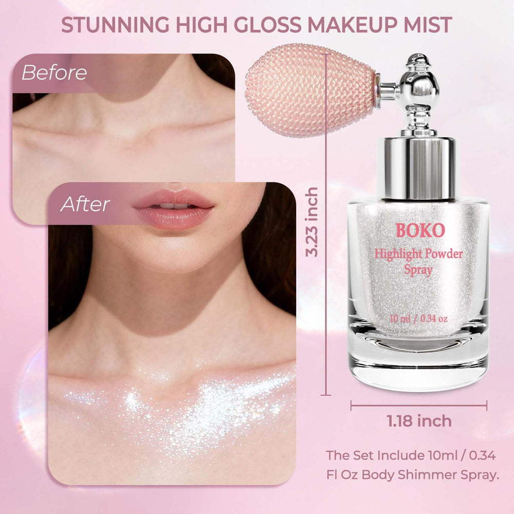 Boko shimmer highlighting collarbones for enhanced contours and radiance