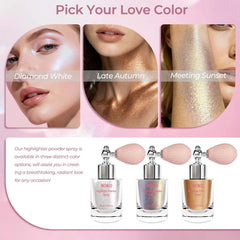 Boko sprayed mist on skin showing fine shimmer and smooth finish