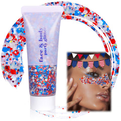 Boko front packaging 50ml showing patriotic glitter gel and portability benefit