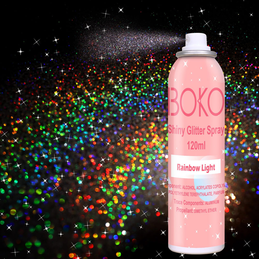 Boko front packaging showing holographic silver bottle and label benefit shine