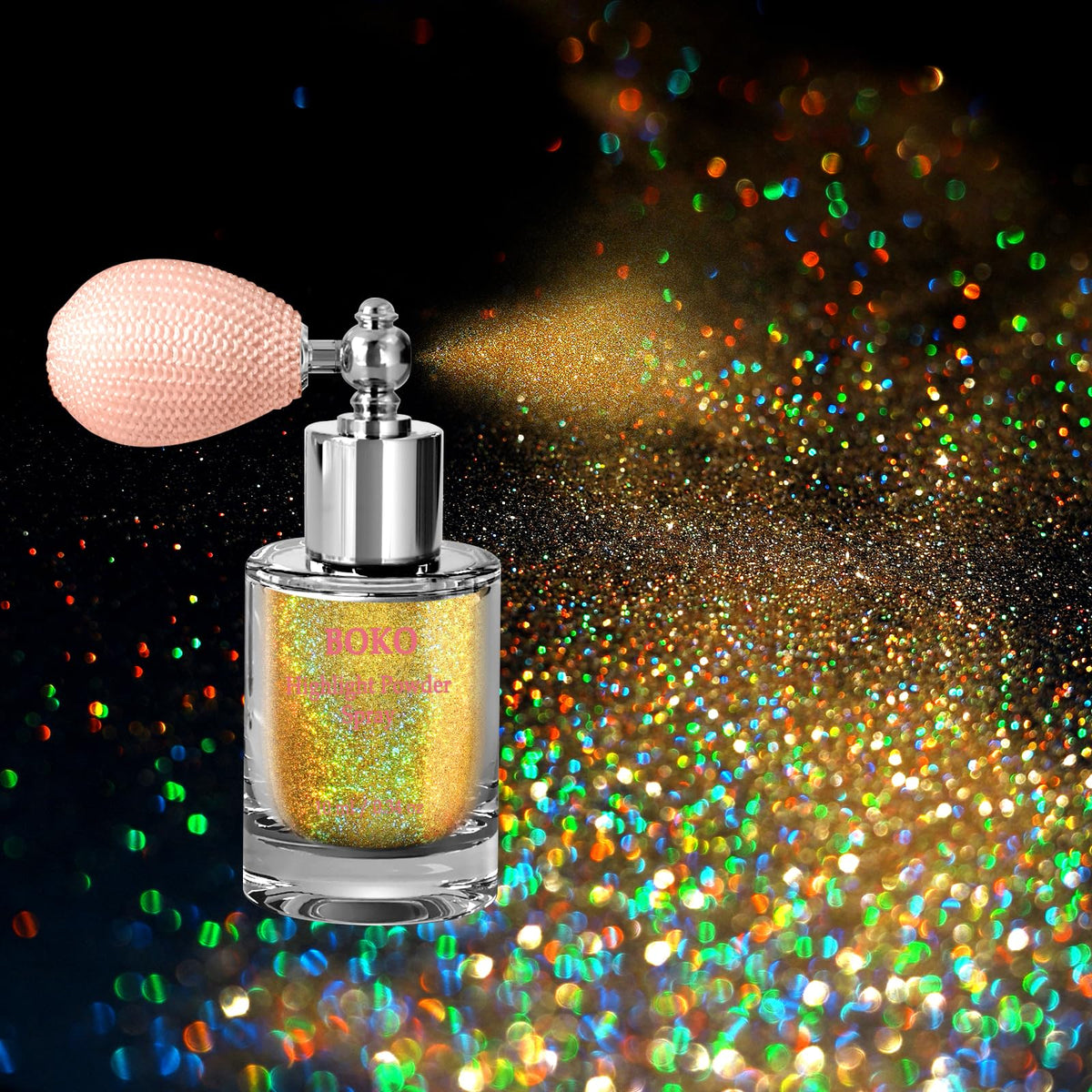 Boko front bottle view showing vintage perfume design and portability benefit