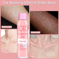 Boko glitter texture macro highlighting fine holographic particles for smooth finish