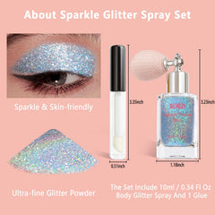 Boko glitter applied to collarbone showing luminous highlight and festival-ready effect