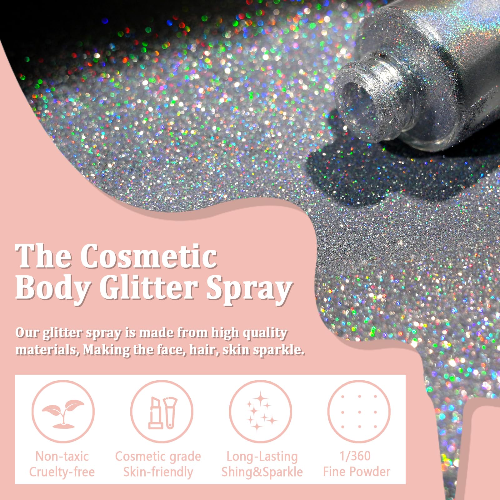 Boko close-up of nozzle and pink airsac demonstrating easy, controlled glitter application