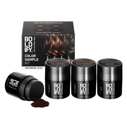 Boldify front packaging showing sample kit and benefits