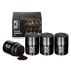 Boldify front packaging showing sample kit and benefits