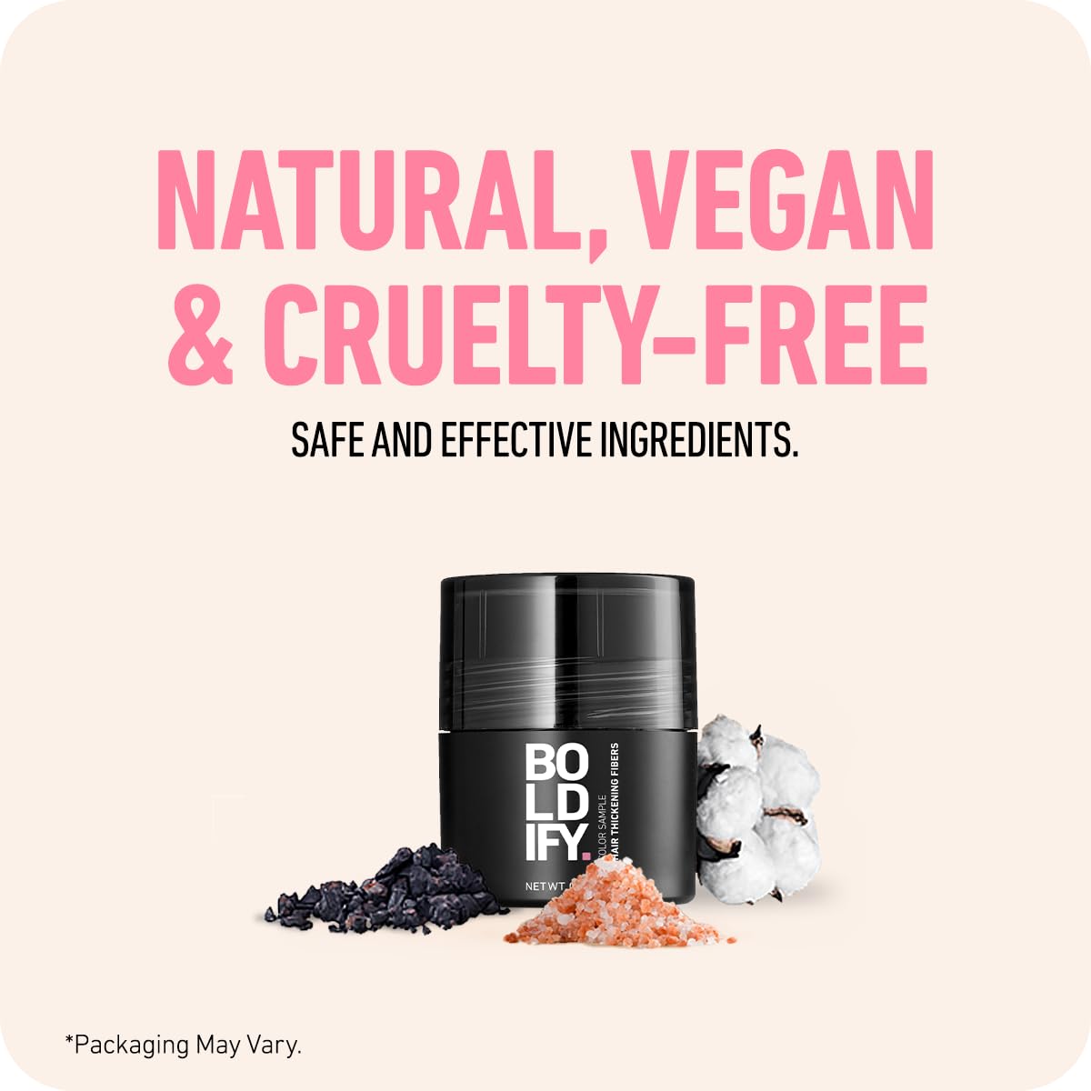 Boldify shade match card with replacement guarantee benefit