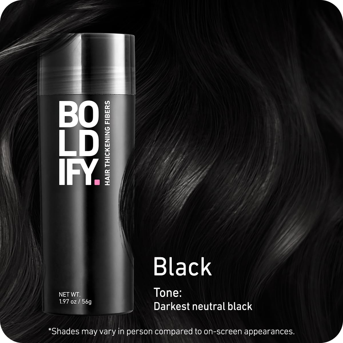 Boldify close-up of plant-based hair fiber texture demonstrating natural, touchable finish