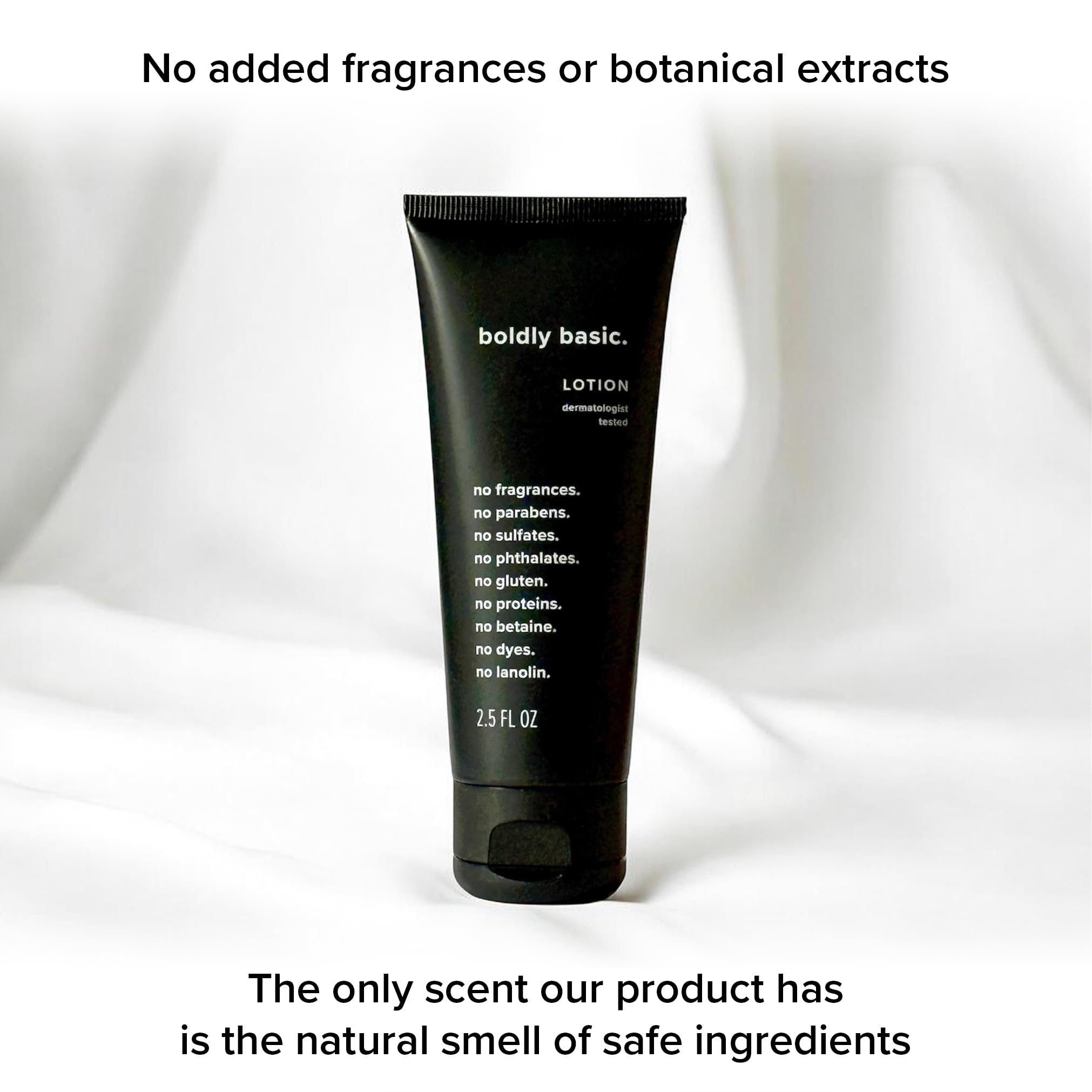 Boldly Basic bottle on bathroom shelf showing everyday convenience and simplicity