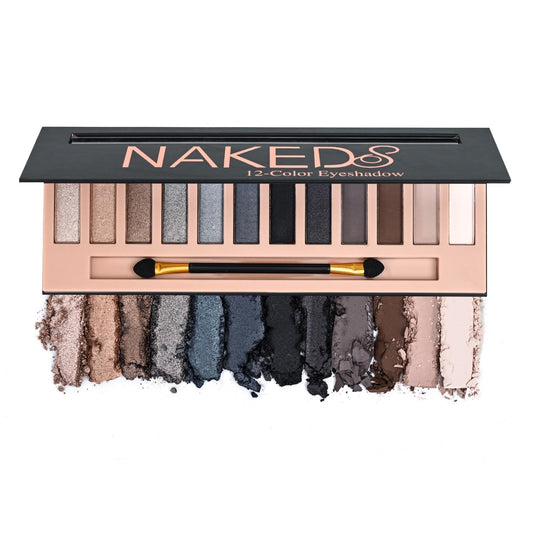 BOLOPER front packaging palette showing all twelve shades and travel-ready layout benefit