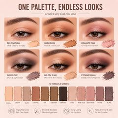 BOLOPER shimmer shade on lid showing luminous rose-gold highlight