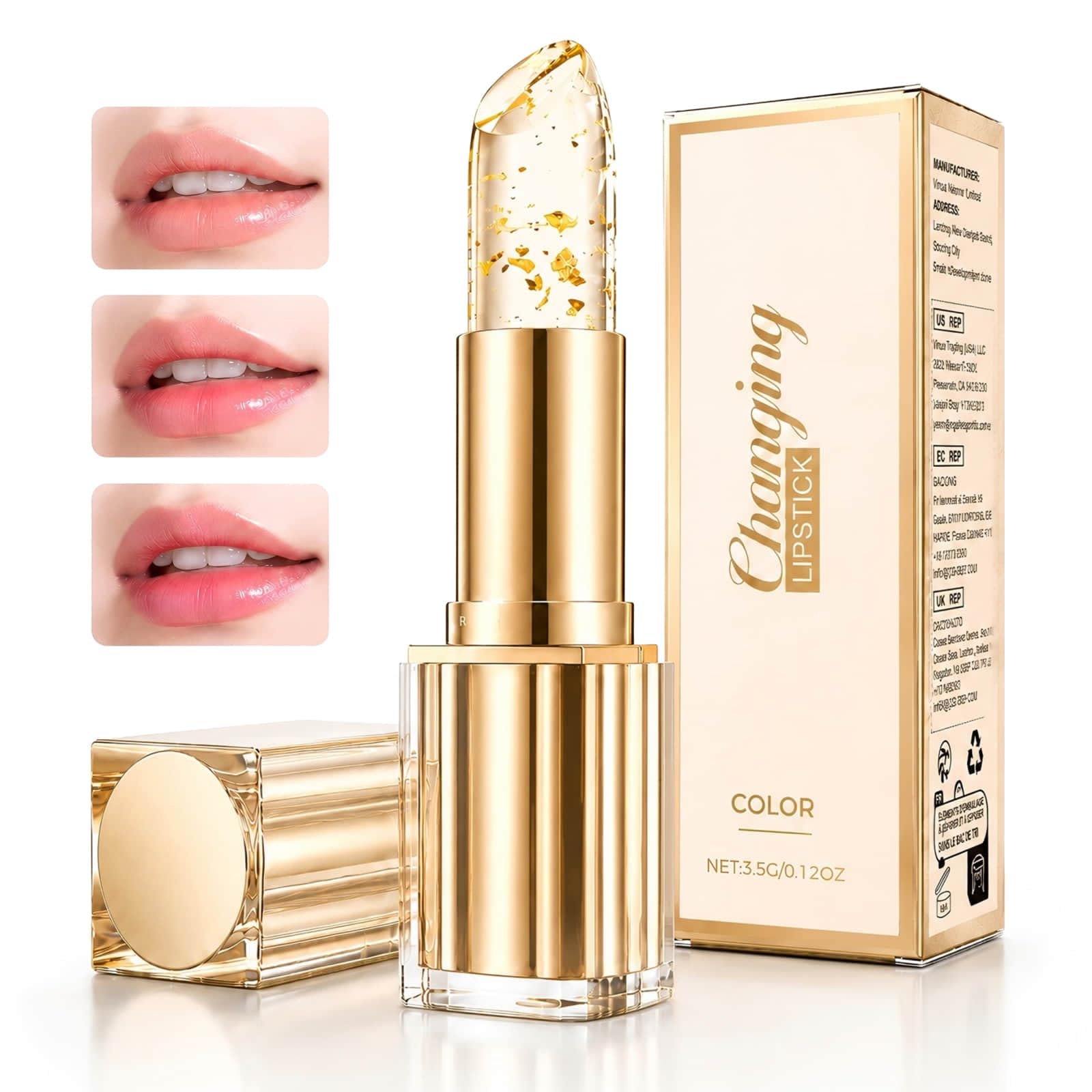 BOLUBOYA front packaging showing clear lipstick and travel-ready design benefit