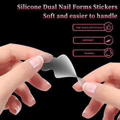 BOMOQING forms in use during application for faster, straighter extensions
