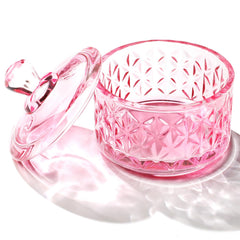 BOMOQING front view glass dish showing stable base and pink tint for professional mixing