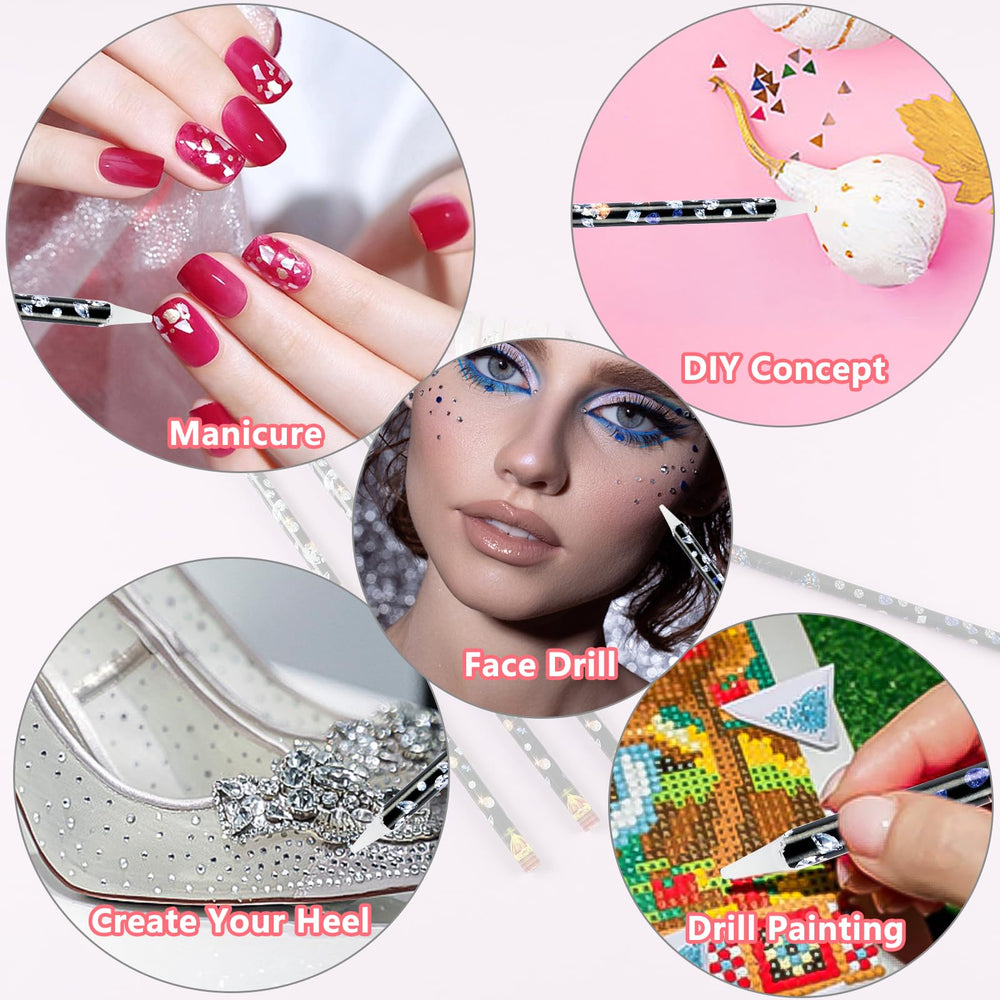 BOMOQING in-use on nail art placing rhinestone accurately, reduces placement errors