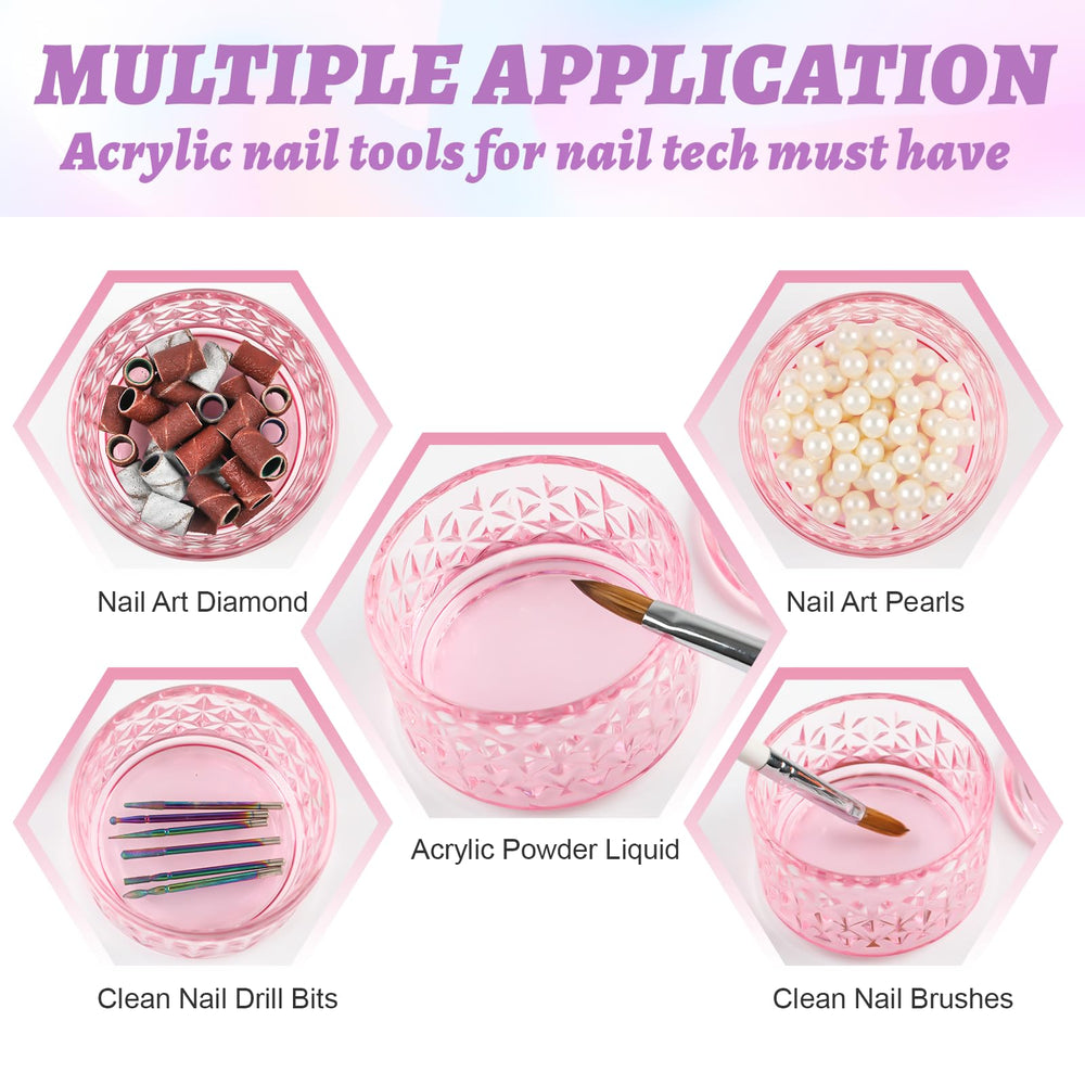 BOMOQING top view with acrylic powder highlighting clear visibility for accurate mixing