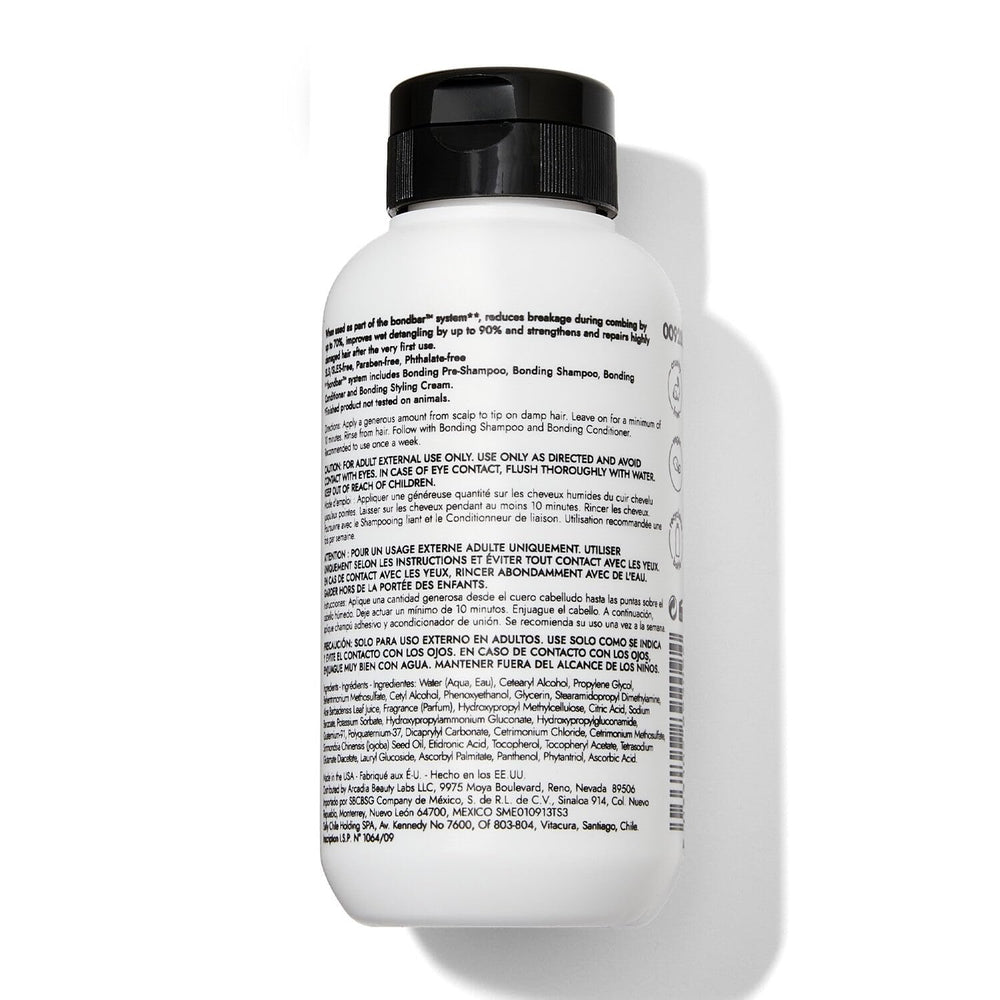 Close-up of Bondbar label detail, displays clean-formula claims and ingredient cues
