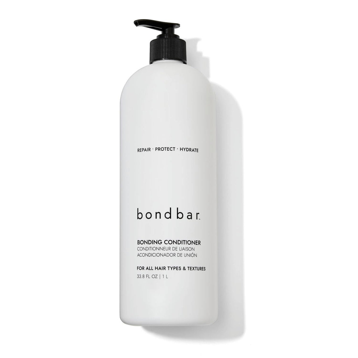 Bondbar front label on 33.8 fl oz bottle showing product identity and benefits