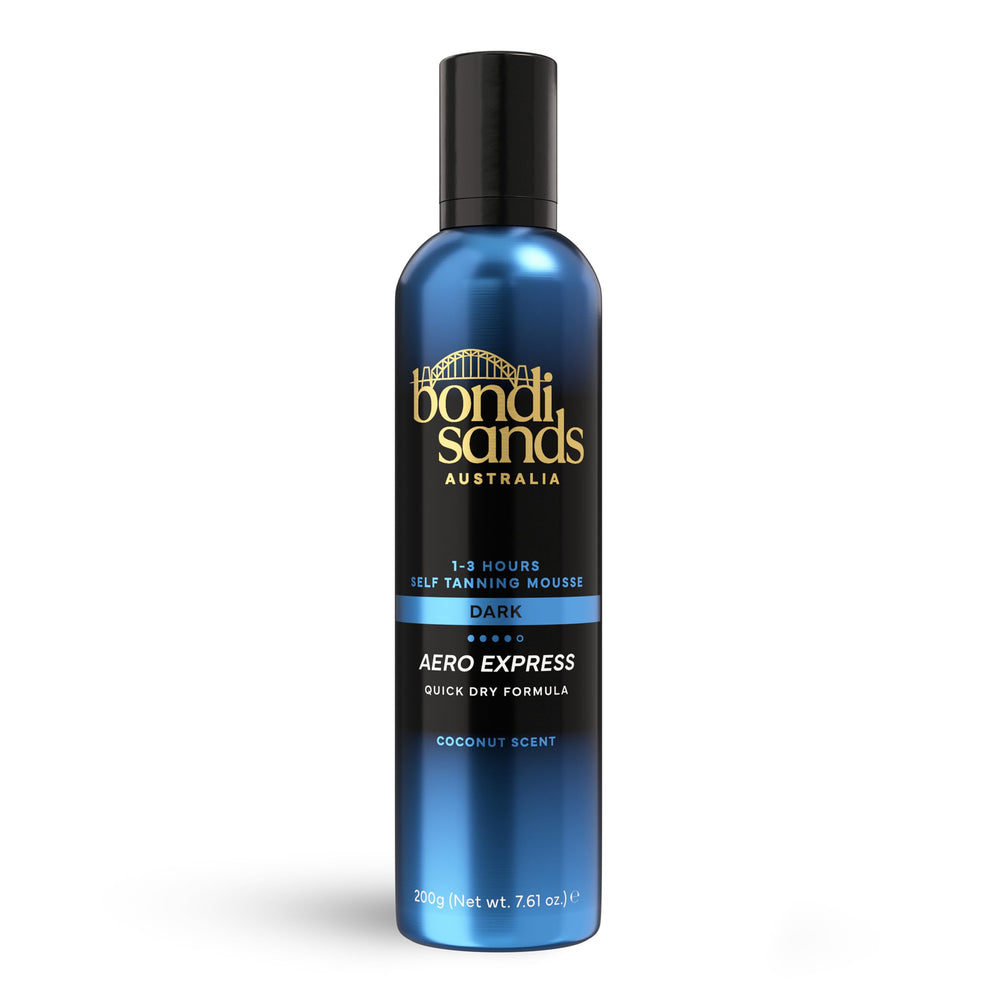 Bondi Sands front can showing product packaging and quick application benefit